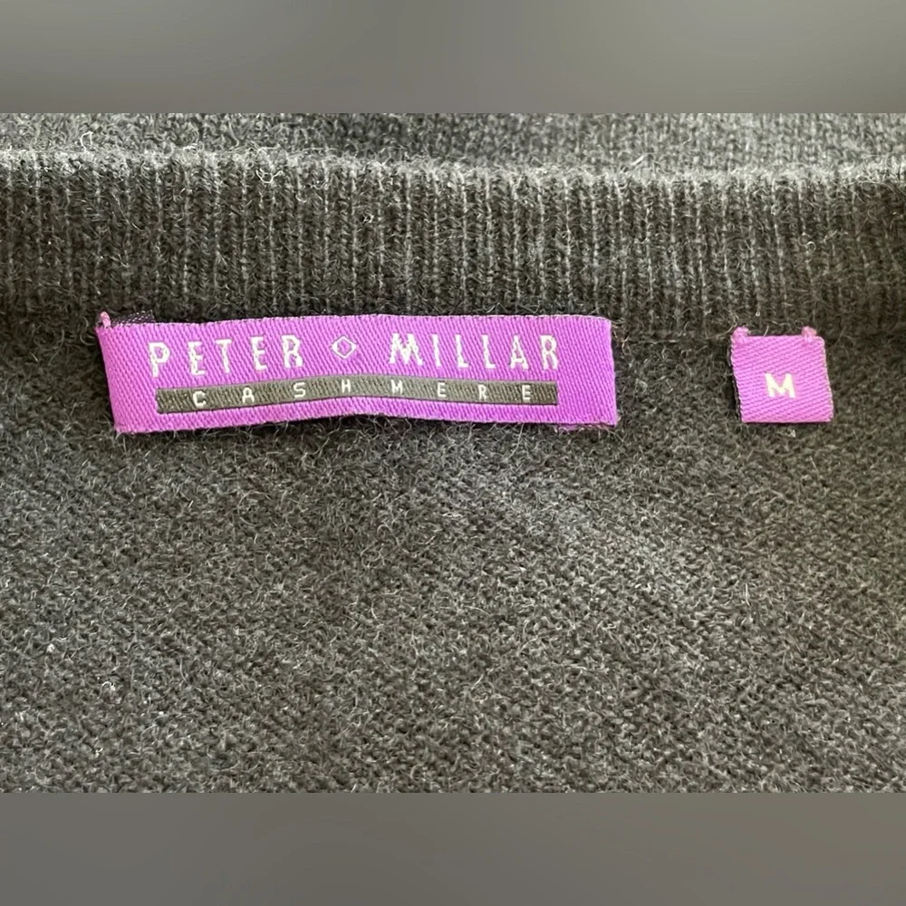 PETER MILLAR BLACK 100% CASHMERE VEST SIZE MEDIUM